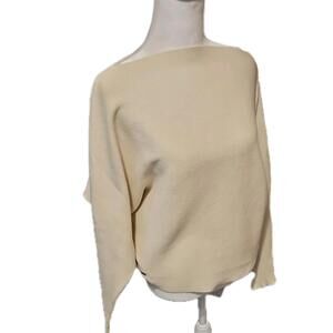 Lauren Ralph Lauren Womens Slouch Neck Ivory Sweater sz L Classic Office Wear